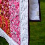 Baby Quilt - Pink & Gold Patchwork -..