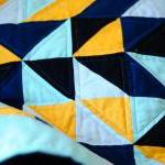 Baby Quilt - Blue & Yellow Geometric -..