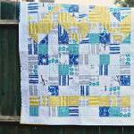 Lap / Throw Quilt - Blue & Yellow..