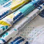 Lap / Throw Quilt - Blue & Yellow..