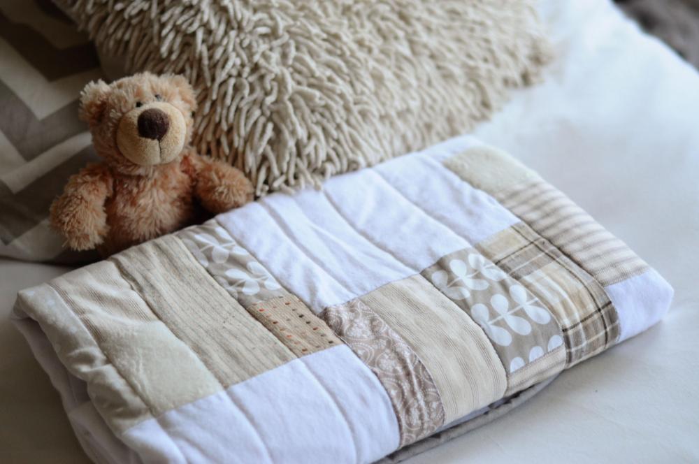 Baby Quilt Neutral Modern Patchwork "dream Brother" on Luulla